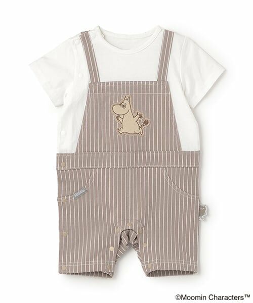 kladskap / クレードスコープ ロンパース | MOOMIN/ムーミンアップリケ半袖カバーオール（ベージュ）