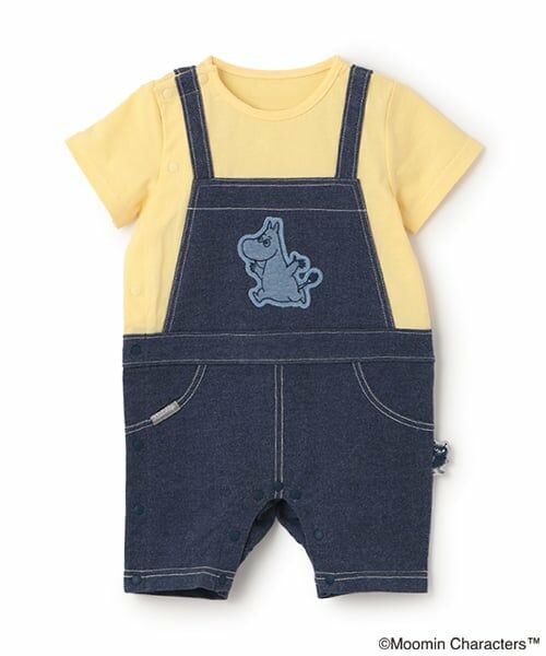 kladskap / クレードスコープ ロンパース | MOOMIN/ムーミンアップリケ半袖カバーオール（紺）