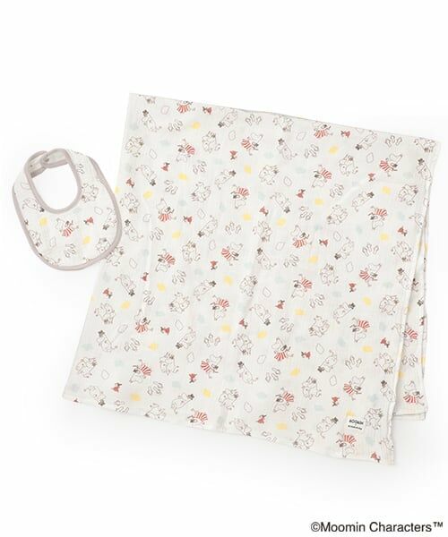 kladskap / クレードスコープ ベビー・キッズグッズ | MOOMIN/ガーゼブランケット・スタイセット（オフ ホワイト）