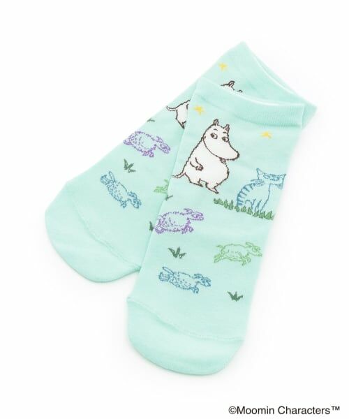 kladskap / クレードスコープ ソックス | 【MOOMIN】ムーミンと夜空クルーソックス（エメラルド グリーン）