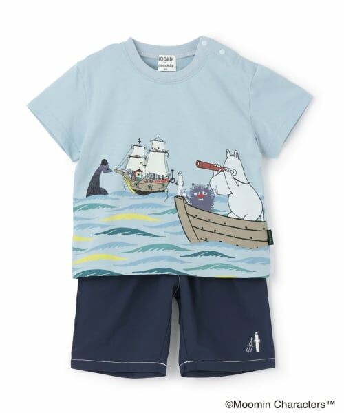 kladskap / クレードスコープ ベビー・キッズウエア | 【MOOMIN】半袖Tシャツセットアップ（サックス）