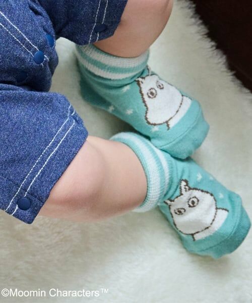 kladskap / クレードスコープ ベビー・キッズウエア | 【MOOMIN】ムーミン・ニョロニョロカップソックス（ライト グリーン）