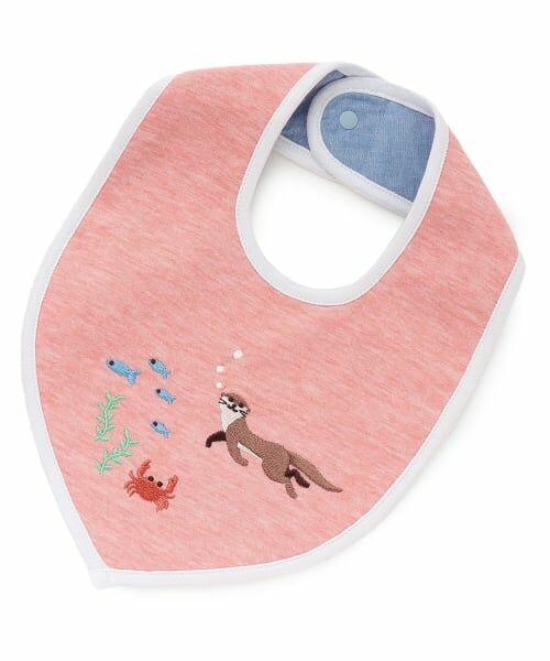 kladskap / クレードスコープ スタイ・ビブ | カワウソ刺しゅうスタイ（赤）