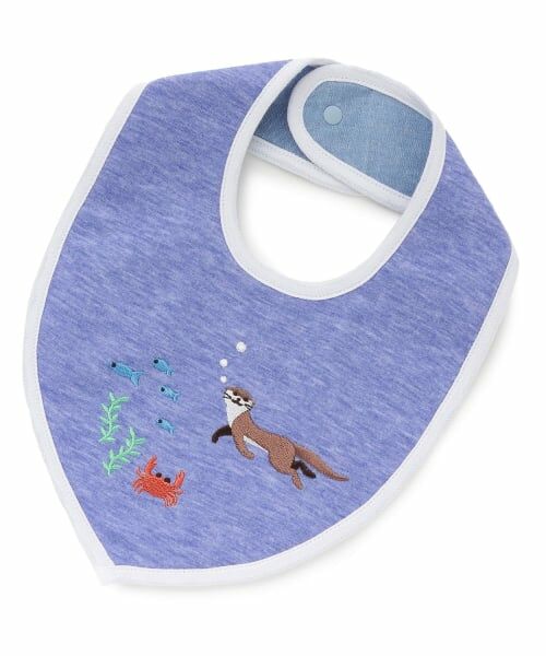 kladskap / クレードスコープ スタイ・ビブ | カワウソ刺しゅうスタイ（ブルー）