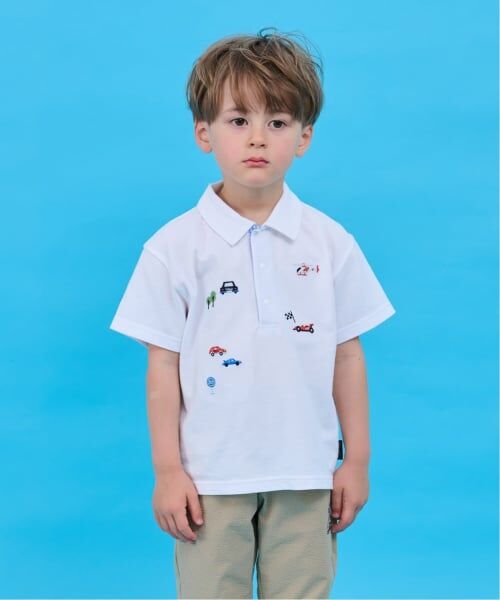 kladskap / クレードスコープ ポロシャツ | 乗り物刺しゅう半袖ポロシャツ（オフ ホワイト）