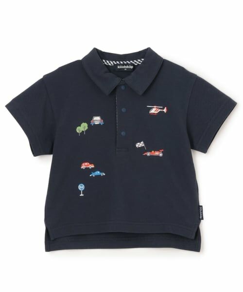 kladskap / クレードスコープ ポロシャツ | 乗り物刺しゅう半袖ポロシャツ（紺）