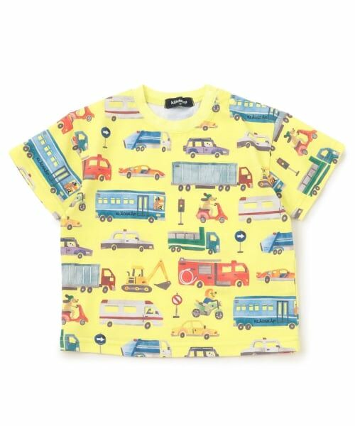 kladskap / クレードスコープ Tシャツ | 乗り物総柄半袖Tシャツ（黄）