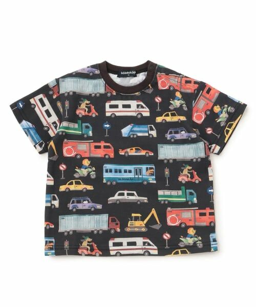 kladskap / クレードスコープ Tシャツ | 乗り物総柄半袖Tシャツ（黒）