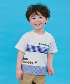 kladskap / クレードスコープ Tシャツ | 電車刺しゅう切替半袖Tシャツ