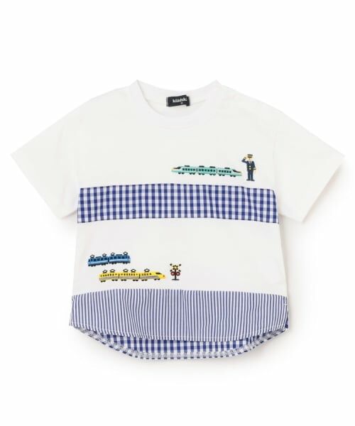 kladskap / クレードスコープ Tシャツ | 電車刺しゅう切替半袖Tシャツ | 詳細13