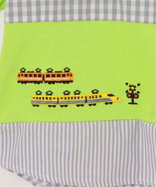 kladskap / クレードスコープ Tシャツ | 電車刺しゅう切替半袖Tシャツ | 詳細4