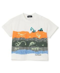 kladskap / クレードスコープ Tシャツ | 蓄光プリント地層と化石半袖Tシャツ