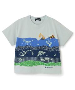 kladskap / クレードスコープ Tシャツ | 蓄光プリント地層と化石半袖Tシャツ