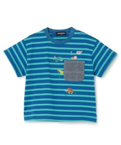 kladskap / クレードスコープ Tシャツ | 太古の生きものボーダー半袖Tシャツ