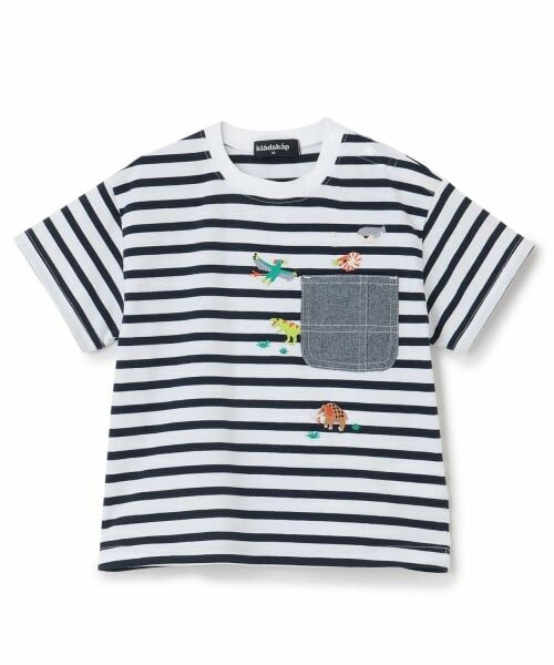 kladskap / クレードスコープ Tシャツ | 太古の生きものボーダー半袖Tシャツ（オフ ホワイト）