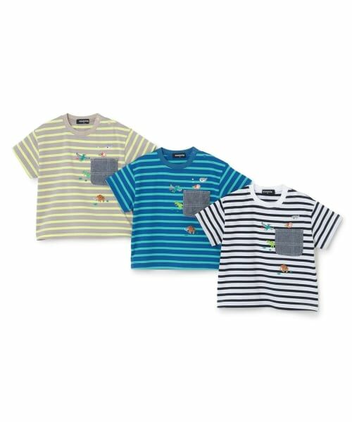 kladskap / クレードスコープ Tシャツ | 太古の生きものボーダー半袖Tシャツ | 詳細10