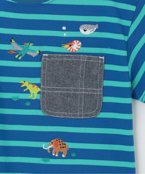 kladskap / クレードスコープ Tシャツ | 太古の生きものボーダー半袖Tシャツ | 詳細3