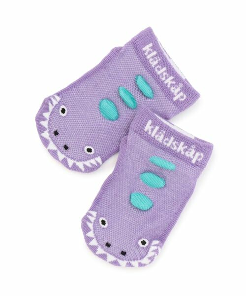 kladskap / クレードスコープ ソックス | 恐竜・サメスニーカーインソックス（パープル）