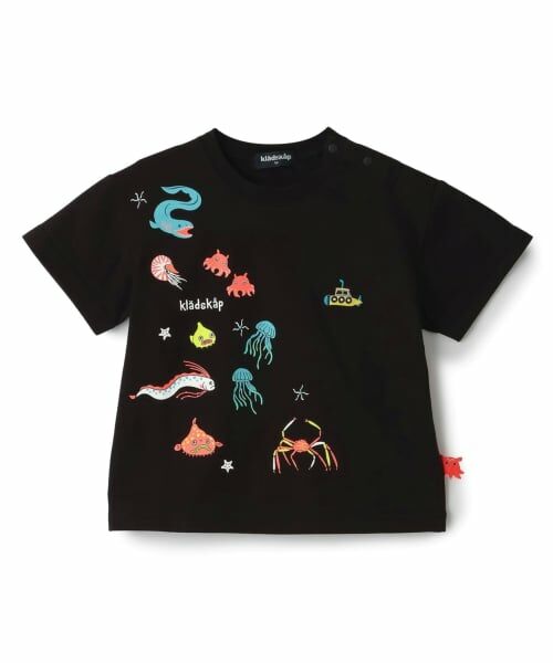 kladskap / クレードスコープ Tシャツ | 蓄光深海魚刺しゅう半袖Tシャツ（黒）