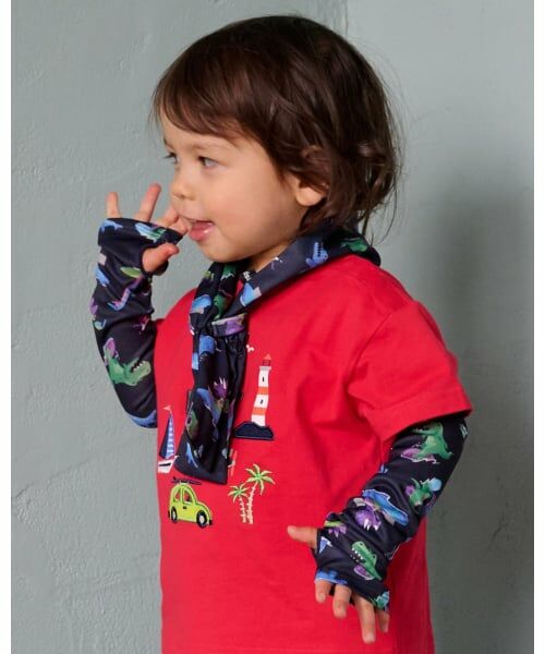 kladskap / クレードスコープ 手袋 | 総柄アームカバー（紺）