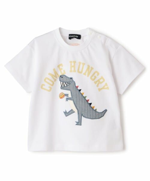 kladskap / クレードスコープ Tシャツ | ☆彡恐竜アップリケ半袖Tシャツ（オフ ホワイト）