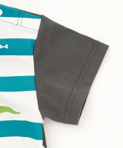 kladskap / クレードスコープ Tシャツ | ☆彡恐竜プリントボーダー半袖Tシャツ | 詳細3