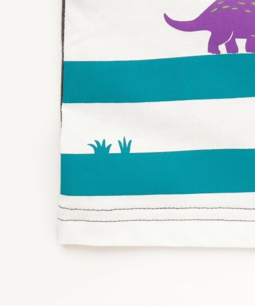 kladskap / クレードスコープ Tシャツ | ☆彡恐竜プリントボーダー半袖Tシャツ | 詳細4