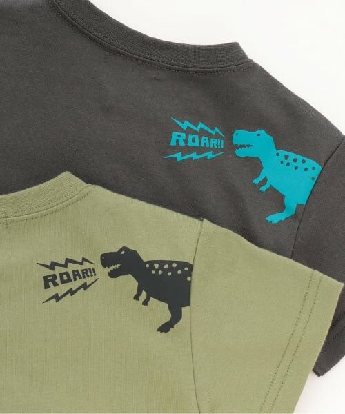 kladskap / クレードスコープ Tシャツ | ☆彡恐竜プリントボーダー半袖Tシャツ | 詳細5