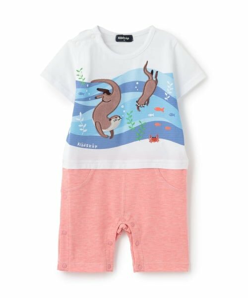 kladskap / クレードスコープ ロンパース | カワウソ半袖カバーオール（白）