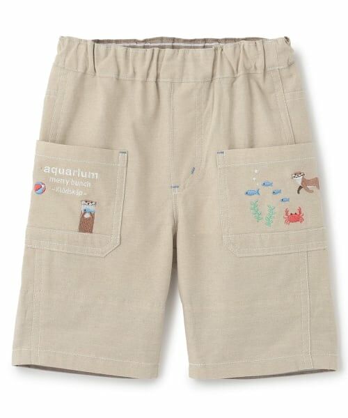 kladskap / クレードスコープ ショート・ハーフ・半端丈パンツ | 水族館刺しゅう5分丈パンツ（ベージュ）