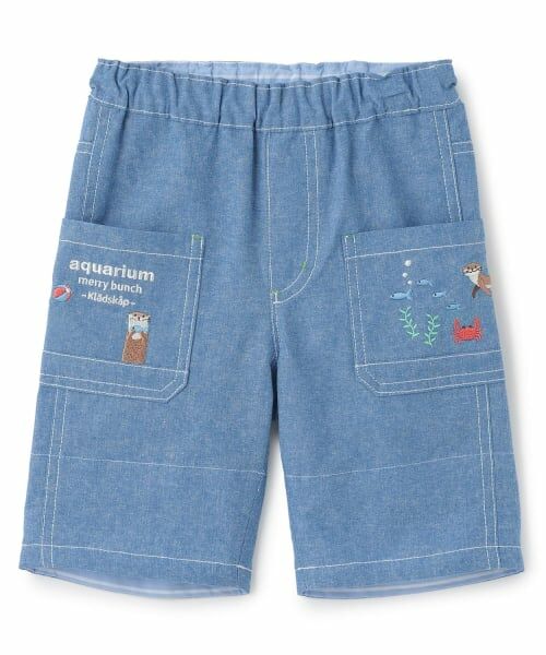 kladskap / クレードスコープ ショート・ハーフ・半端丈パンツ | 水族館刺しゅう5分丈パンツ（ブルー）