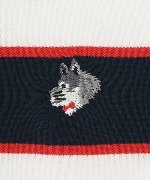 kladskap / クレードスコープ ポロシャツ | オオカミワンポイントボーダー半袖ポロシャツ | 詳細3