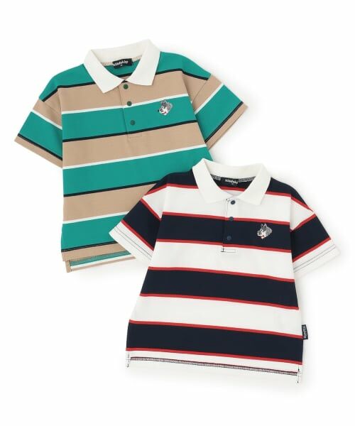 kladskap / クレードスコープ ポロシャツ | オオカミワンポイントボーダー半袖ポロシャツ | 詳細8