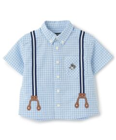 kladskap / クレードスコープ シャツ・ブラウス | サスペンダー風チェック半袖ボタンダウンシャツ