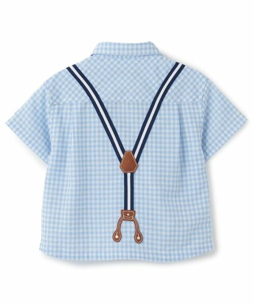 kladskap / クレードスコープ シャツ・ブラウス | サスペンダー風チェック半袖ボタンダウンシャツ | 詳細1
