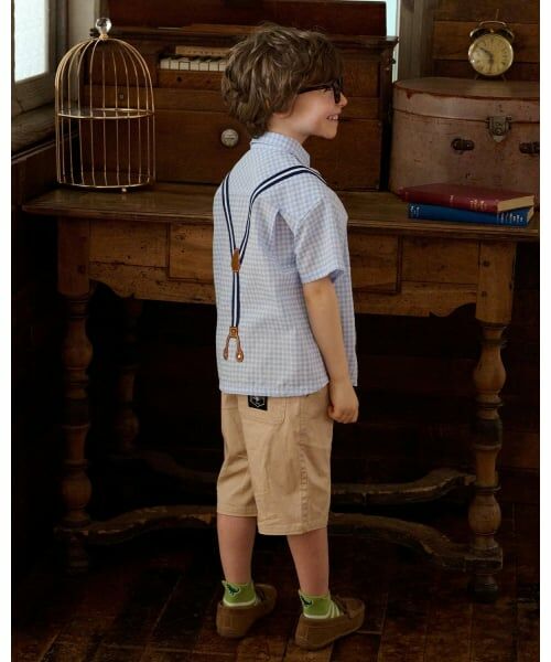 kladskap / クレードスコープ シャツ・ブラウス | サスペンダー風チェック半袖ボタンダウンシャツ | 詳細11