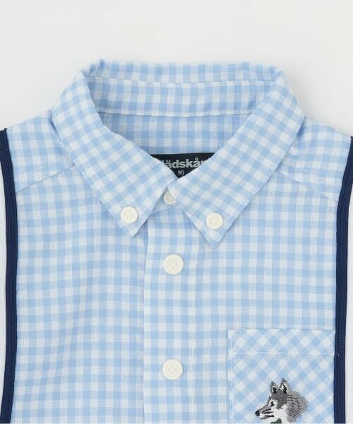 kladskap / クレードスコープ シャツ・ブラウス | サスペンダー風チェック半袖ボタンダウンシャツ | 詳細2