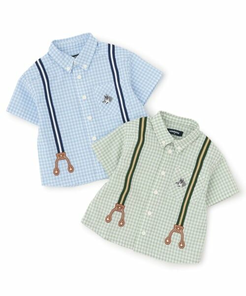 kladskap / クレードスコープ シャツ・ブラウス | サスペンダー風チェック半袖ボタンダウンシャツ | 詳細7