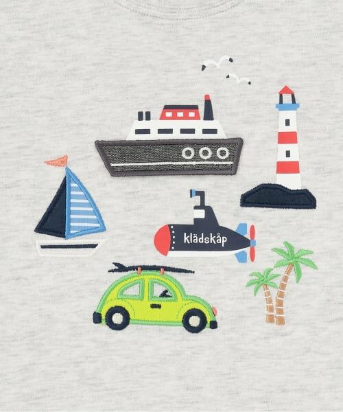 kladskap / クレードスコープ Tシャツ | 乗り物アップリケ半袖Tシャツ | 詳細4