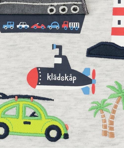 kladskap / クレードスコープ Tシャツ | 乗り物アップリケ半袖Tシャツ | 詳細5
