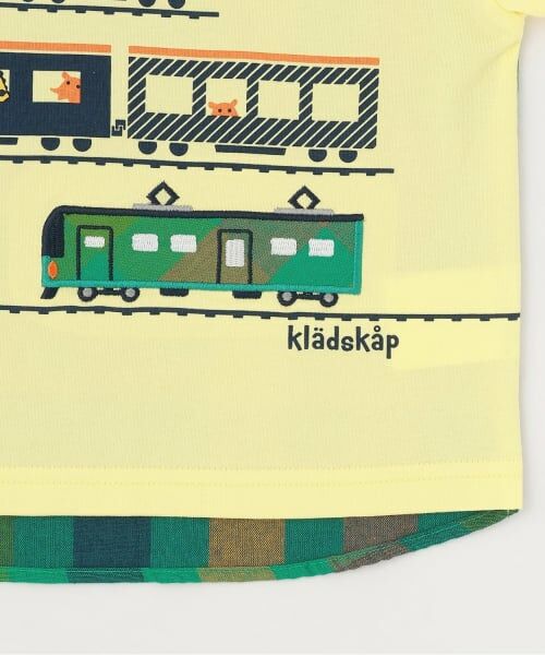 kladskap / クレードスコープ Tシャツ | 後ろ切替チェック電車アップリケ半袖Tシャツ | 詳細6