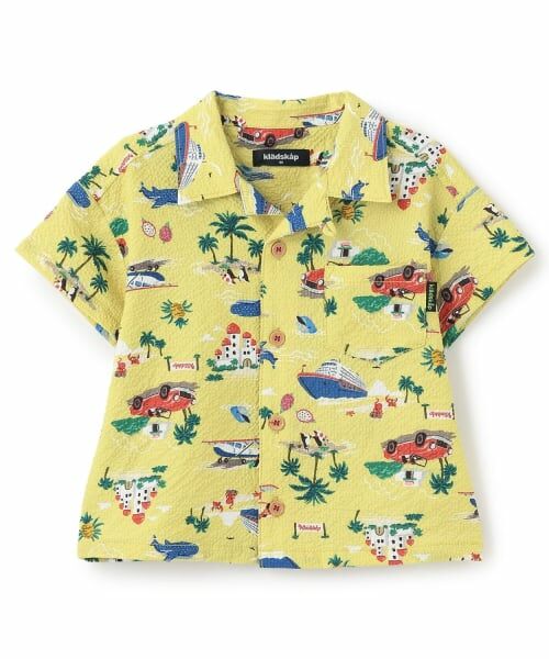 kladskap / クレードスコープ シャツ・ブラウス | 乗り物総柄半袖開衿シャツ（黄）