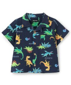 kladskap / クレードスコープ シャツ・ブラウス | 恐竜総柄半袖開衿シャツ