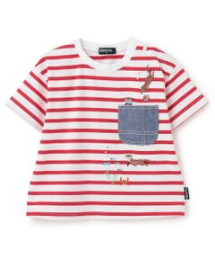 kladskap / クレードスコープ Tシャツ | カワウソ刺しゅうボーダー半袖Tシャツ