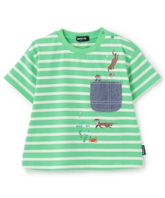 kladskap / クレードスコープ Tシャツ | カワウソ刺しゅうボーダー半袖Tシャツ