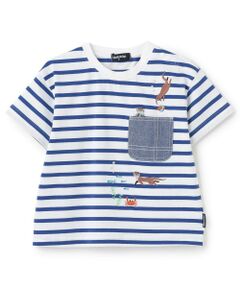 kladskap / クレードスコープ Tシャツ | カワウソ刺しゅうボーダー半袖Tシャツ