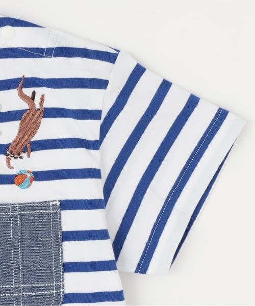 kladskap / クレードスコープ Tシャツ | カワウソ刺しゅうボーダー半袖Tシャツ | 詳細3