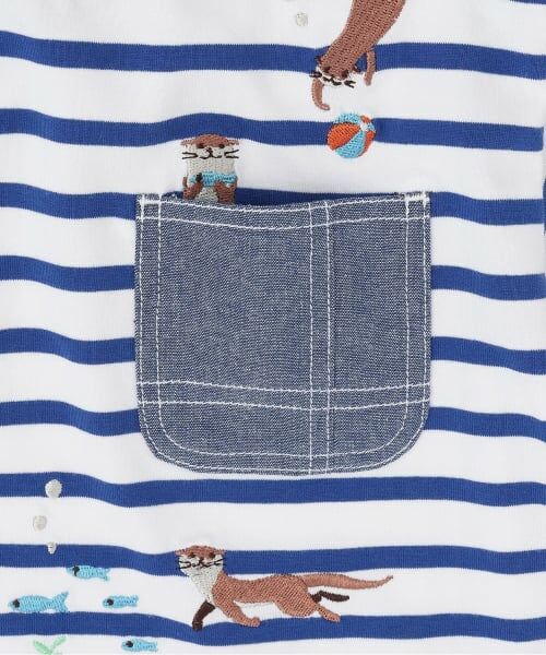 kladskap / クレードスコープ Tシャツ | カワウソ刺しゅうボーダー半袖Tシャツ | 詳細4