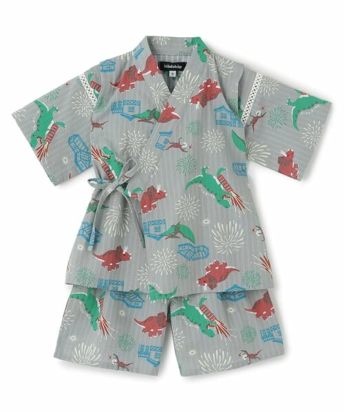 kladskap / クレードスコープ 着物・浴衣・小物類 | 恐竜柄甚平(グレー)