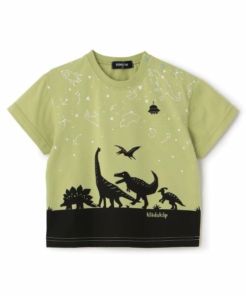 kladskap / クレードスコープ Tシャツ | 【人気商品再入荷】【直営店で取り扱い無し】恐竜×星座半袖Tシャツ（イエロー グリーン）